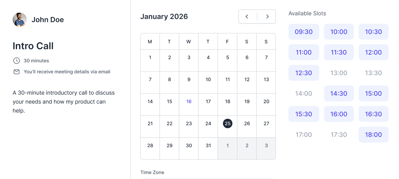 Built-in Booking